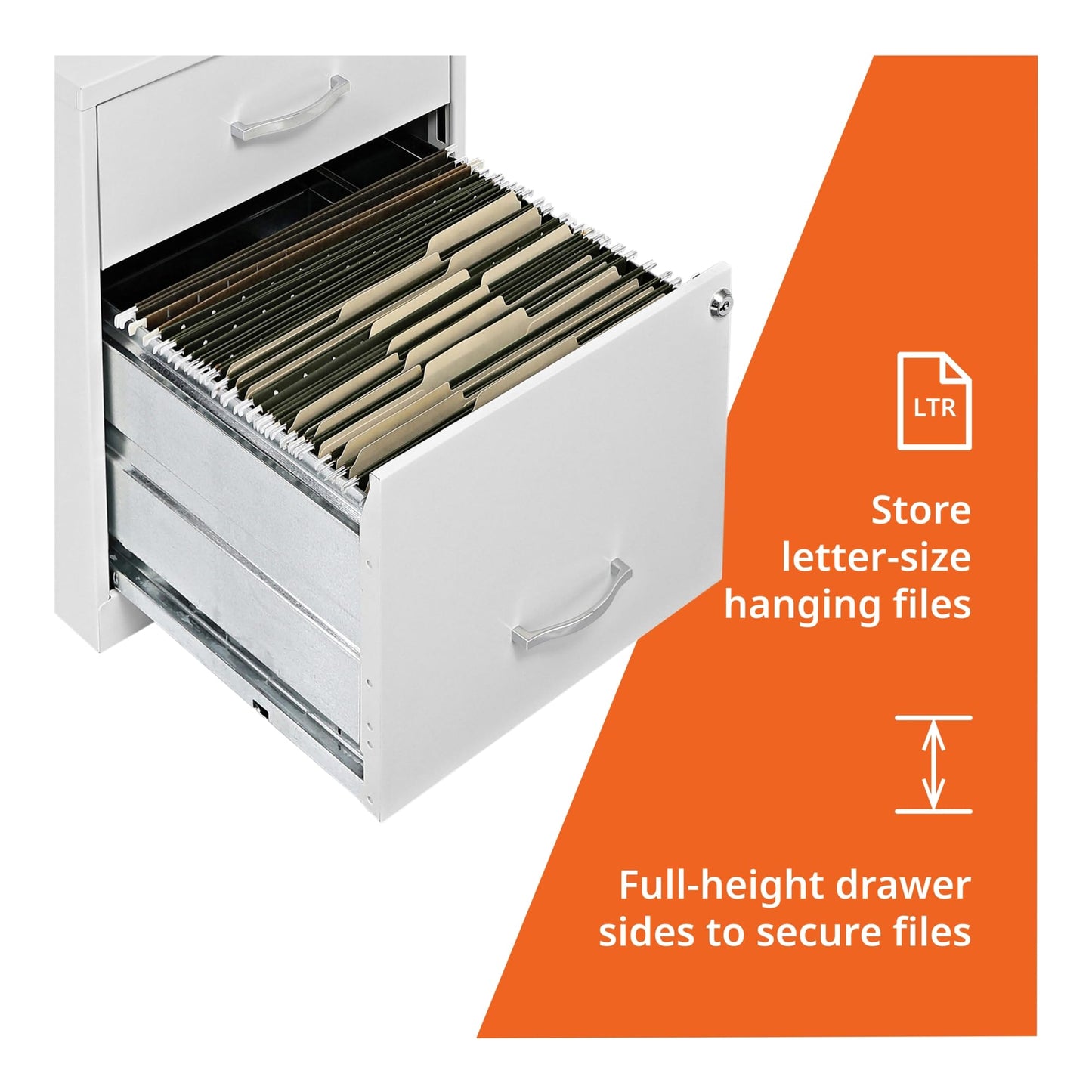 NuSparc 2 Drawer Locking Filing Cabinet | Pre-Assembled Steel Construction | Low-Profile Design is Perfect for Home and Small Office | Letter-Size | Assembled in USA