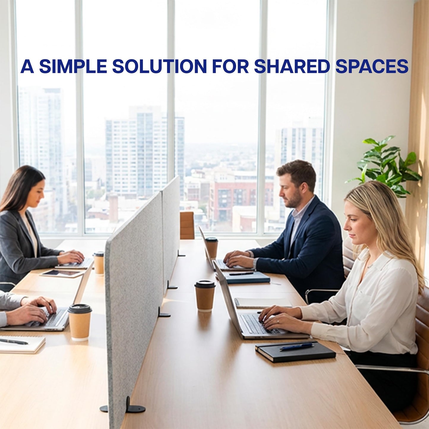 VIVO Gray Freestanding 59 x 24 inch Privacy Panel, Sound Absorbing Cubicle Desk Divider, Acoustic Partition, PP-1-V060G-S