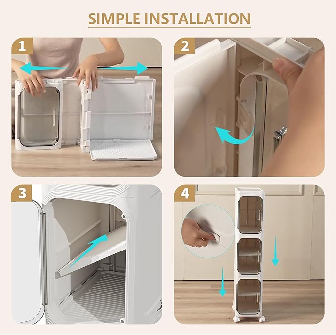 5-Tier Tall Narrow Storage Cabinet, Slim Bathroom Storage Cabinet