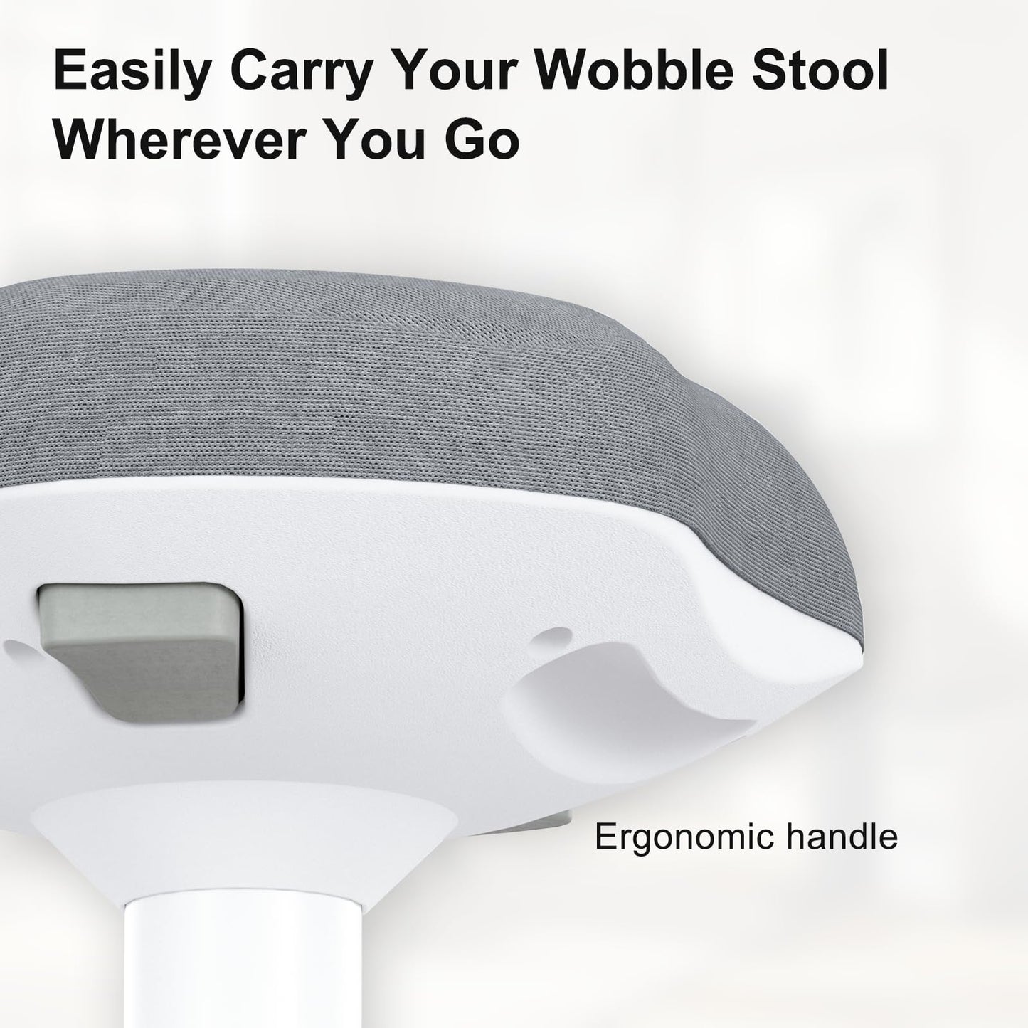 ERGO COLLECT Adult Wobble Stool - Anti-Fatigue Standing Desk Stool with 360° Rocking Non-Slip Curved Base, Height Adjustable 22-32 Inch Standing Chair for Home & Office,Light Wood