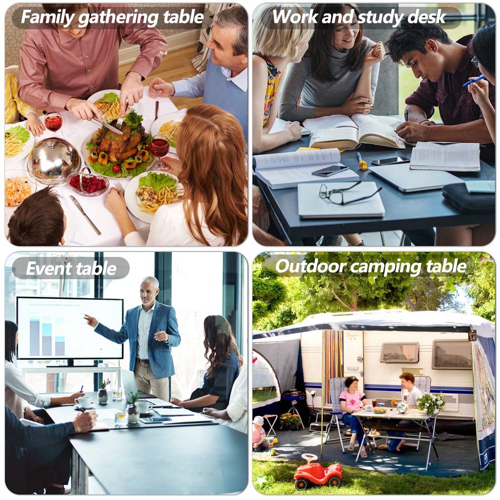 BestOffice Outdoor 6 FT Folding Camping Table Plastic Table Portable Square Height Dining Table Perfect for Picnics, Parties, Party and Camping, White