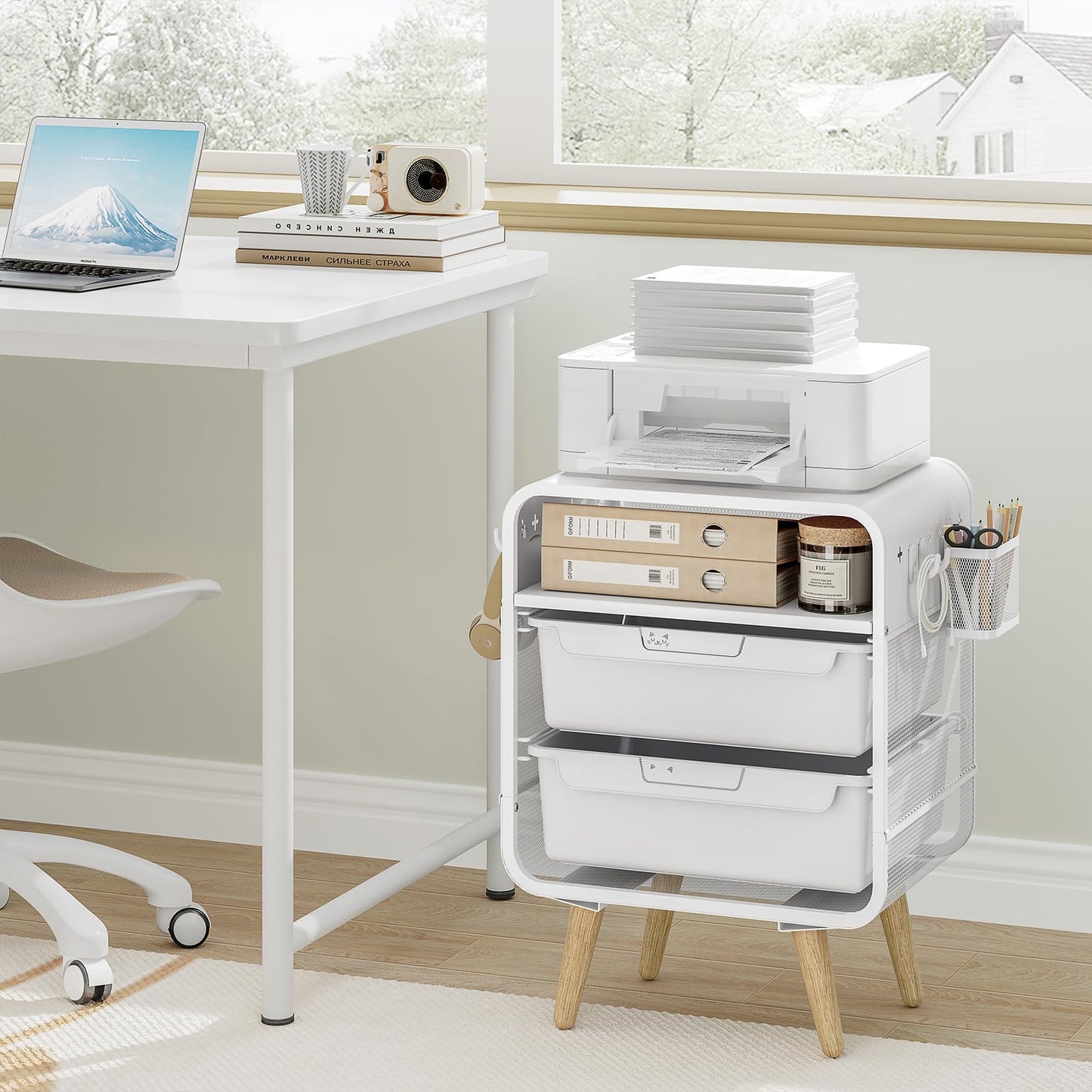 SYKIARIOL Kids Nightstand,White Night Stand,White Side Table,Bedside Table,Cute End Table with Storage Drawer for Girls boy