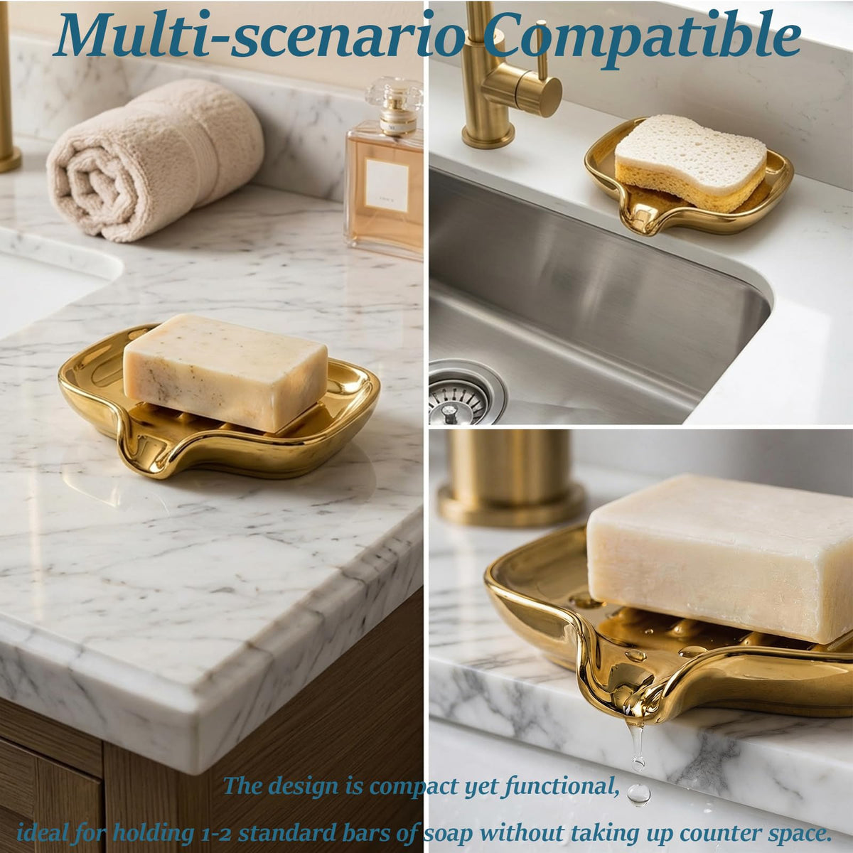 Ovatheria Polished Gold Soap Dish