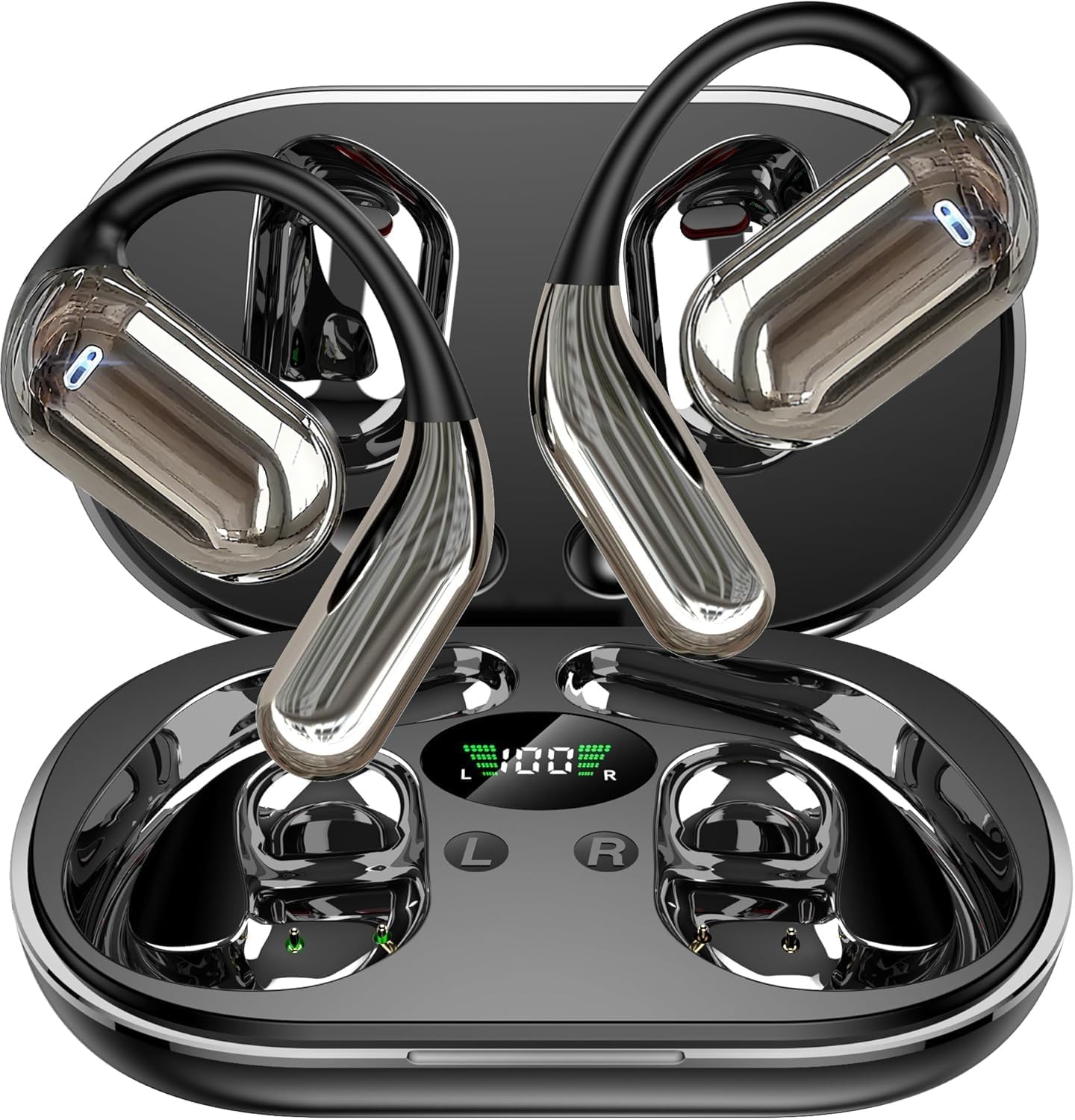 WEIBEIQI AI Translation Earbuds Real Time, 144 Language Translator Earbuds with APP Compatible with iOS & Android, Bluetooth Headphones Translating Device for Travel Business and Learning - Black