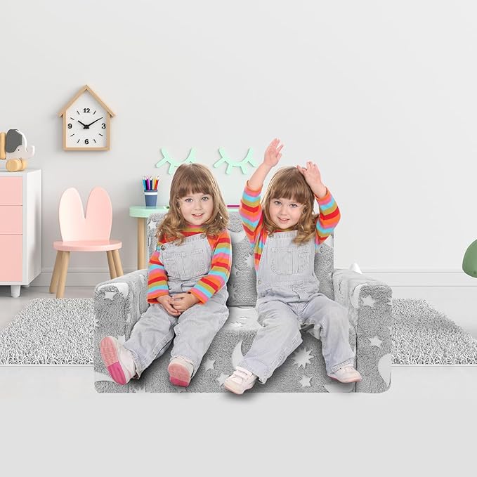 SLIGUY Kids Chair, Toddler Couch, Fold Out Sofa Chair, Toddlers Convertible
