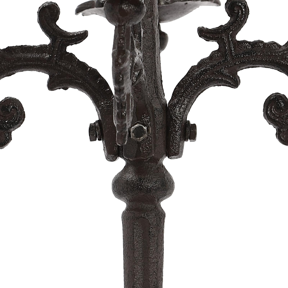 5-Arm Candle Holder, Vintage Candle Holder Set with Scroll Arms, Aged Iron Candelabra with 5-Inch Base, Romantic Table Centerpiece for Wedding, Birthdays, Anniversaries, Christmas, Valentine's Day