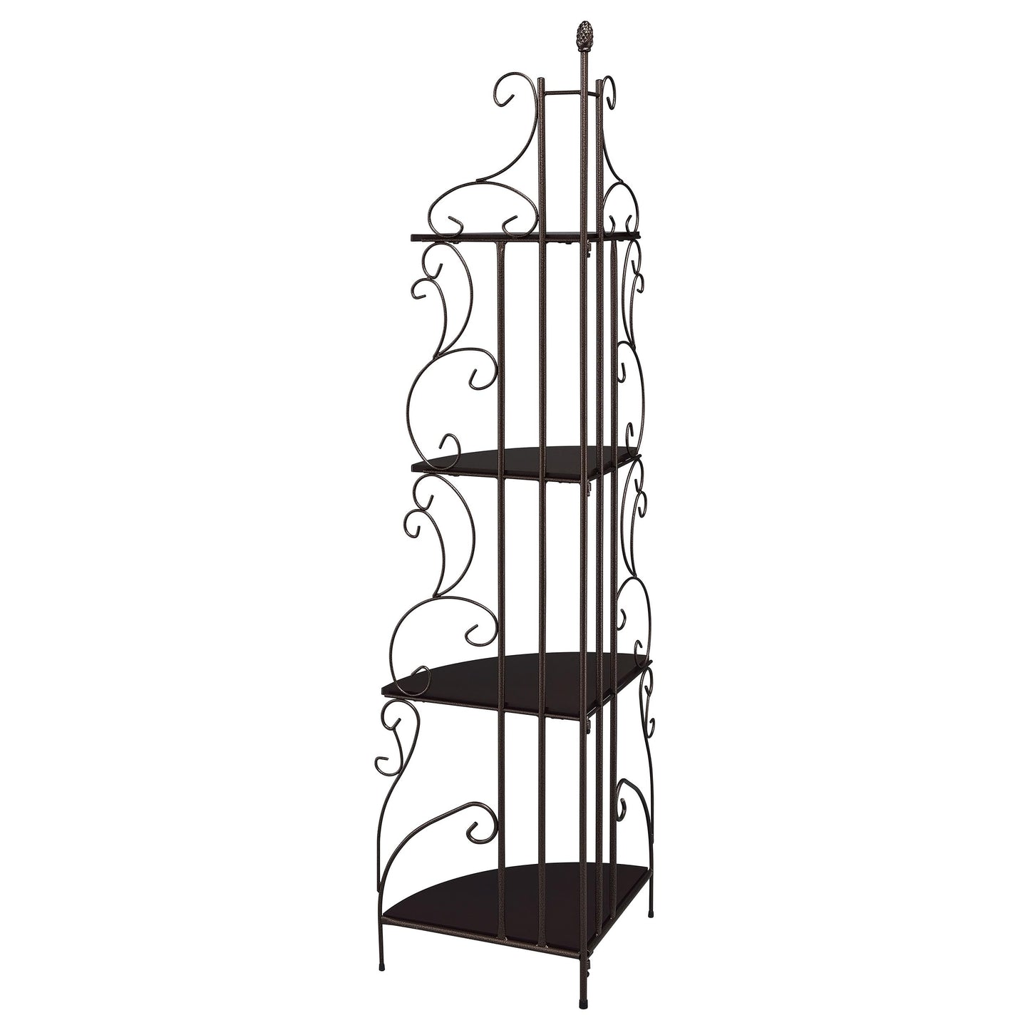 Coaster Home Furnishings - Poppy - Wood & Metal - 74-Inch 4-Tier Candner Bookshelf with Open Shelf and Subtle Silhouette - Traditional - Home Office - Copper & Cappuccino - 910038