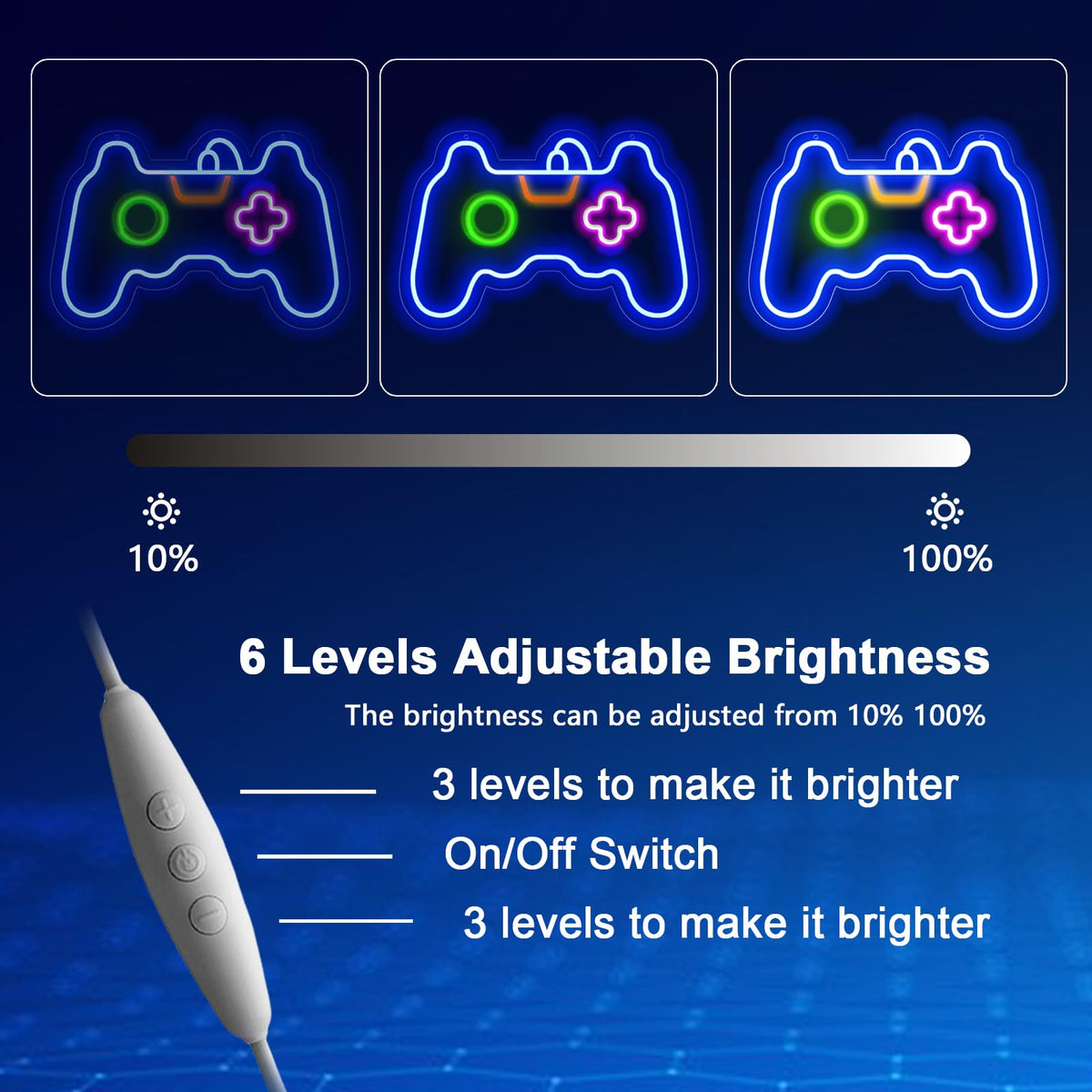 KENFARI Gamer Neon Sign, Gamepad Shaped LED Neon Sign for Gamer Room Decor, Game Neon Light for Teen Boy Room Decor, Best Gamer Gifts for Boys, Kids