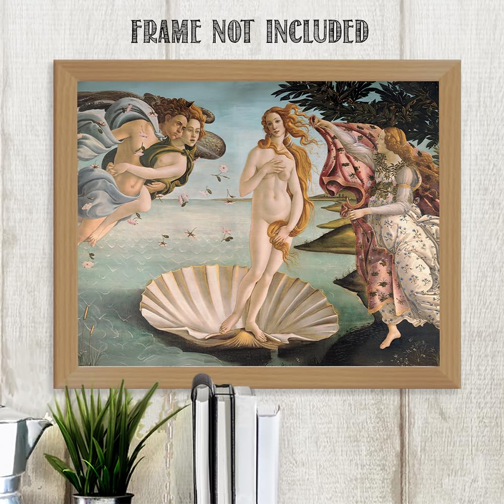 The Birth of Venus - Italian Renaissance Painting by Sandro Botticelli 11x14 Unframed Print - Venus Mythology Wall Art, Botticelli Wall Decor, Renaissance Artwork, Historical Art for Home or Office