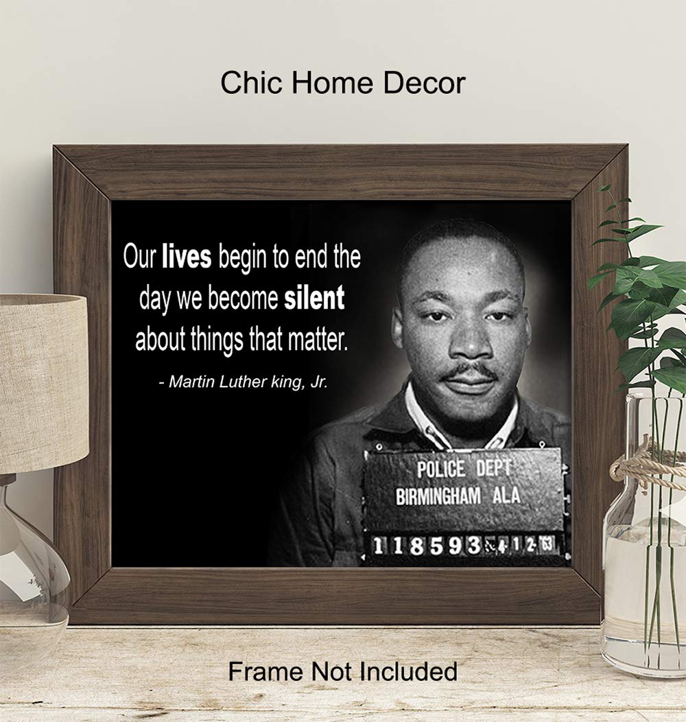 Martin Luther King Jr. Mugshot Wall Art Print - Ready to Frame Photo (8X10) - Home Decor - Makes a Great Gift for Bedrooms, Kitchens, Home Office and Living Rooms - MLK Motivational and Inspirational
