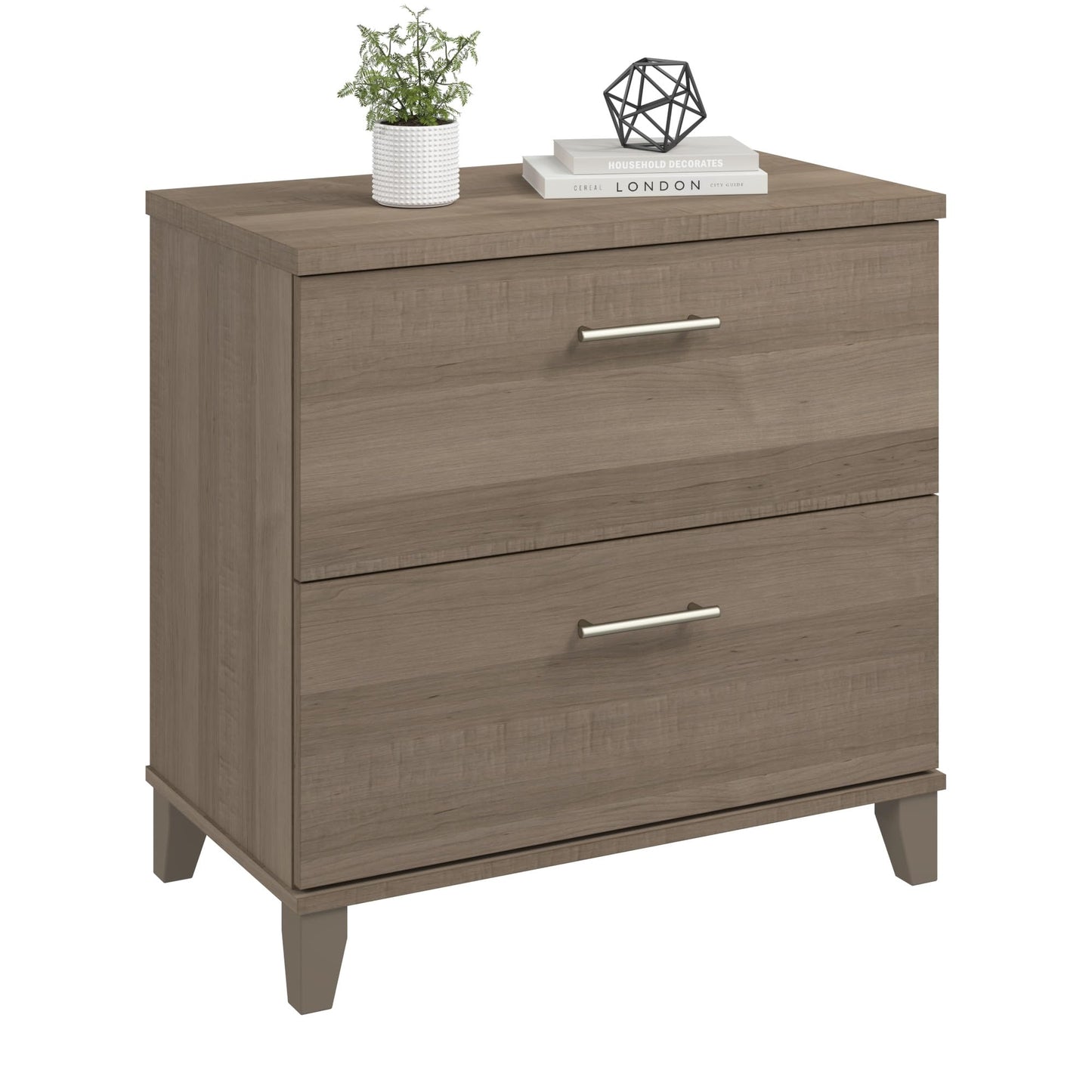 Bush Home 2 Drawer Lateral File Cabinet, Letter and Legal-Size Document Storage for Home or Professional Office, Somerset Collection, Ash Gray