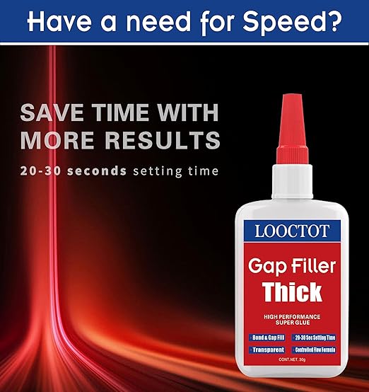 LOOCTOT 60g Gap Filler Thick Super Glue Premium Adhesive, CA Glue