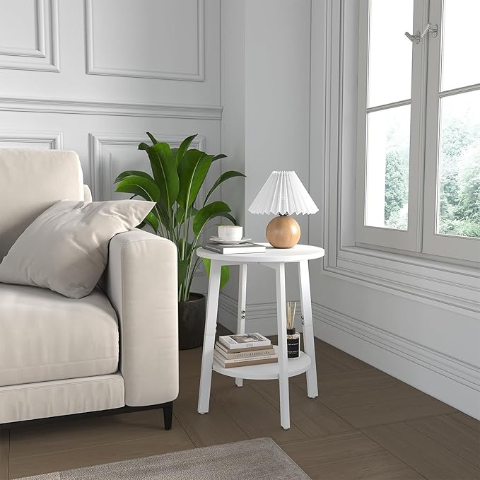 sthmec Side Table Set of 2, Small Round End Table