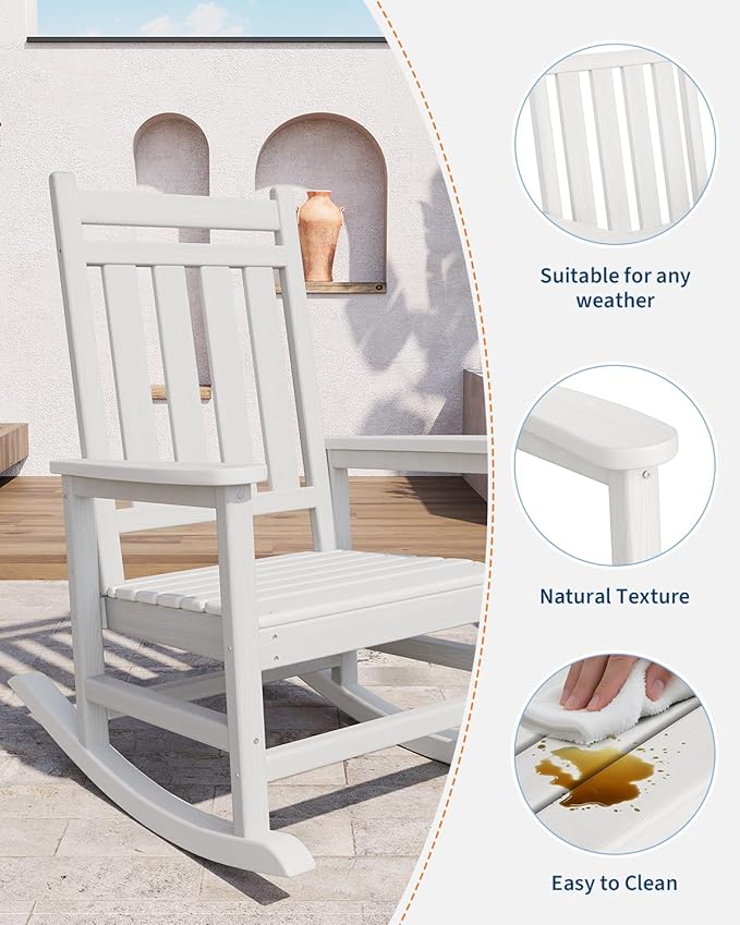 GarveeLife Poly Lumber Rocking Chair Outdoor Set of 4