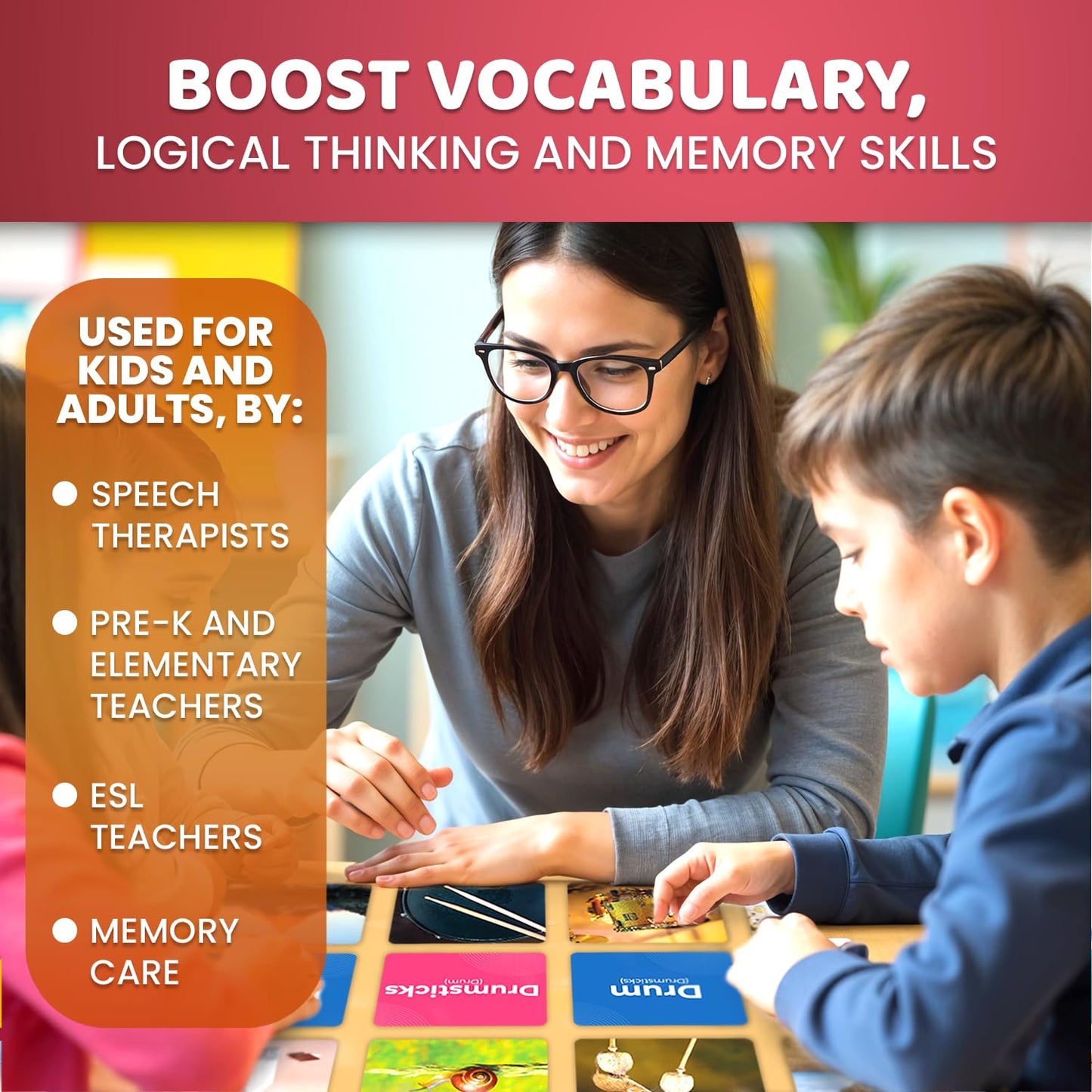 QUOKKA 104 Vocabulary Flash Cards Go Together with Realistic Images for Pre-K and Kindergarten - Perfect for Teachers, Parents, and Speech Development Activities- Vocabulary Builder for Kids Adults
