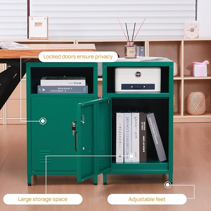 ALBAD Compact Metal Nightstand