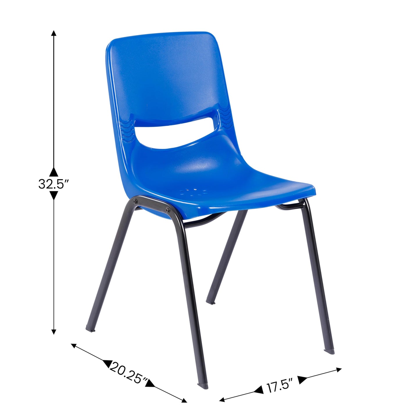 Flash Furniture Hercules Student Desk with Open Front Metal Book Box, Desktop, and Frame and Heavy-Duty Flex Comfort Classroom Stack, Set of 1, Maple Top/Navy Chair