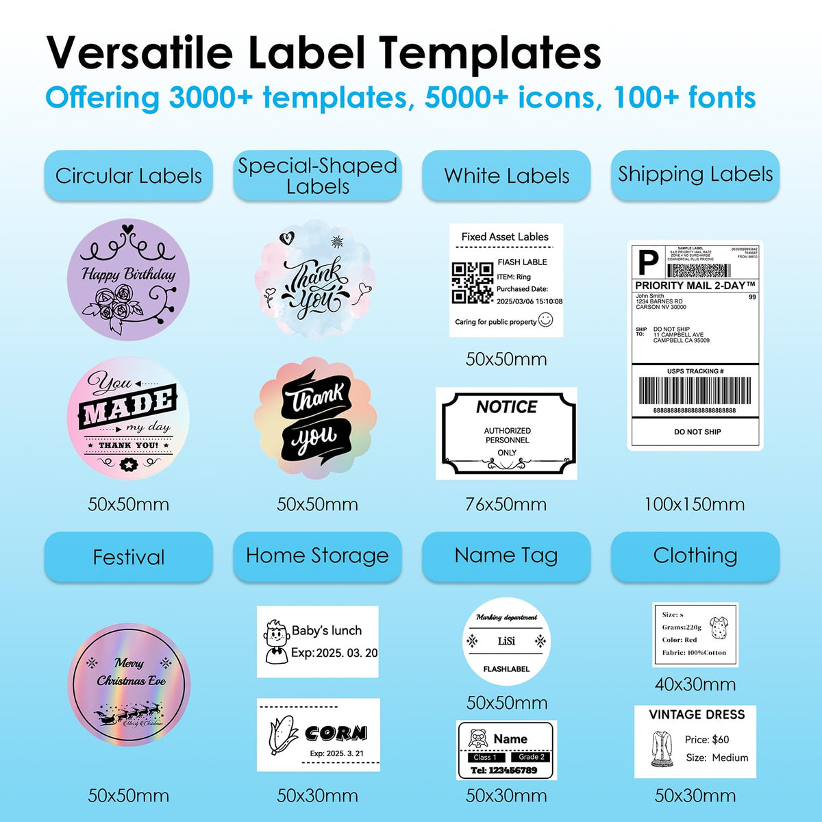 KNAON Shipping Thermal Label Printer, 4x6 Portable Label Printer, Bluetooth Label Maker for Small Business, Support iPhone,Android,Windows,Mac,Chromebook,Works with USPS, Etsy,Shopify&More, White