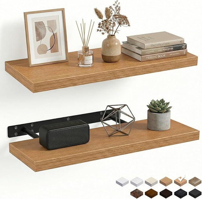 31.5in Floating Shelves for Wall, Wall Mounted Shelves for Decor Storage Set of