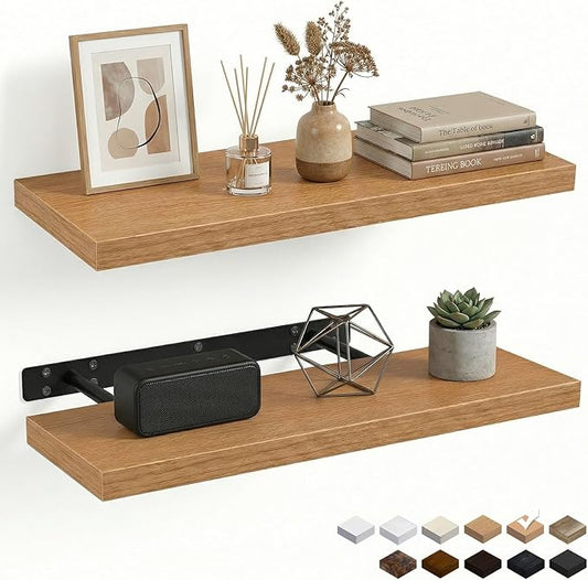 31.5in Floating Shelves for Wall, Wall Mounted Shelves for Decor Storage Set of