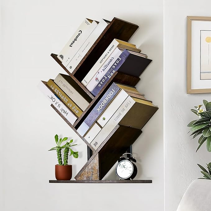 5 Tier Tree Bookshelf Floating Book Shelves
