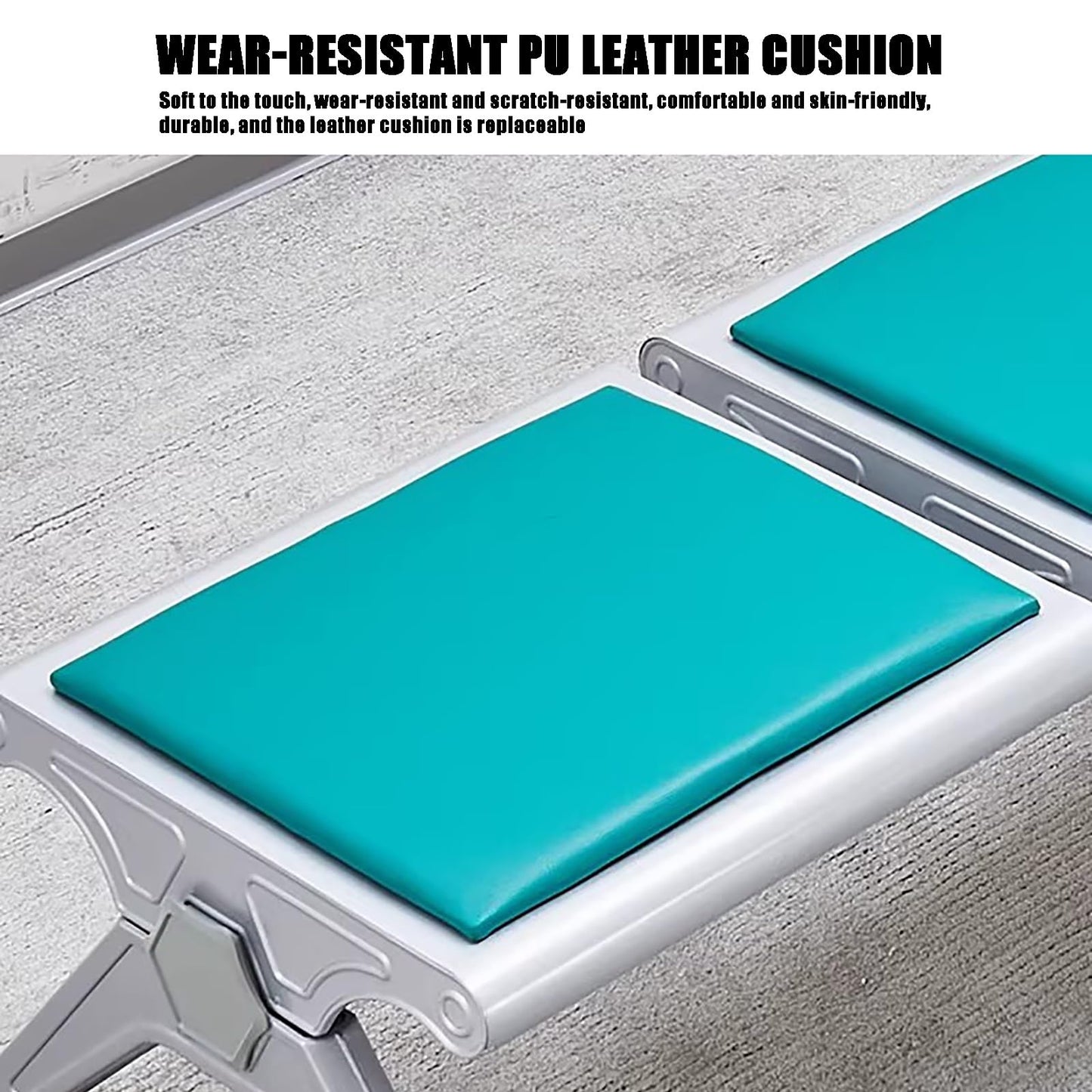 Reception Bench, PU Waiting Room Chair, Guest Chair for Hospital, Salon & Conference, Modern 16" Tall Seating, Durable & Stylish Visitor Furniture