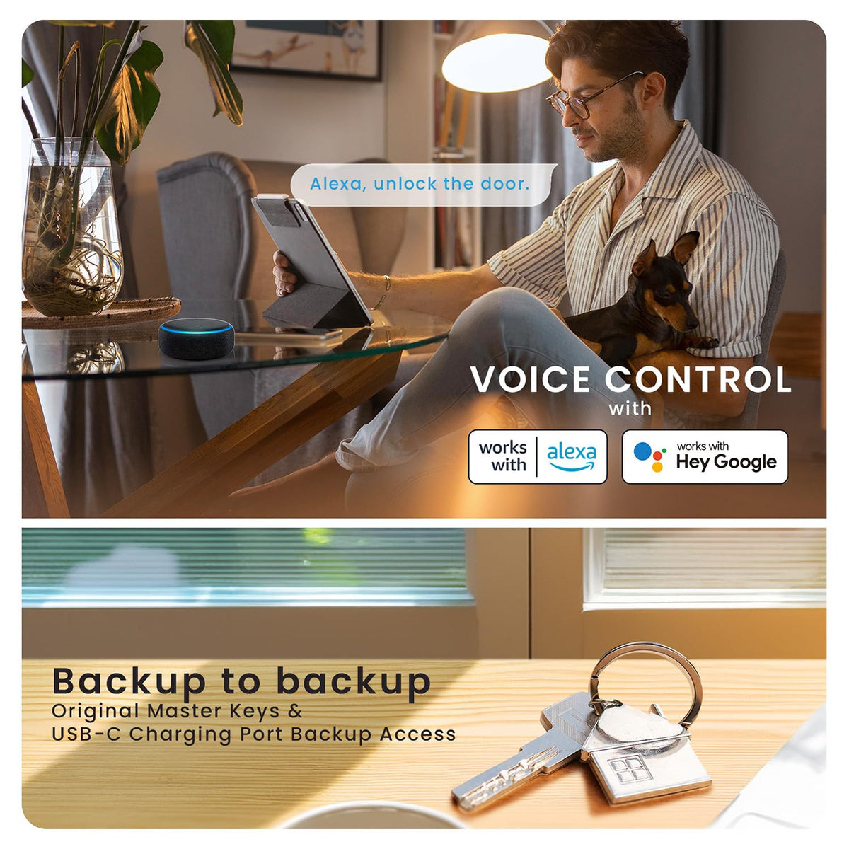 Lockly Secure Pro (Latest Version), Smart Lock with Built-in Wi-Fi, New-Gen Fingerprint Door Lock, Keyless Entry Deadbolt, PIN Genie Keypad, Auto Lock, App Remote Control, Easy Installation