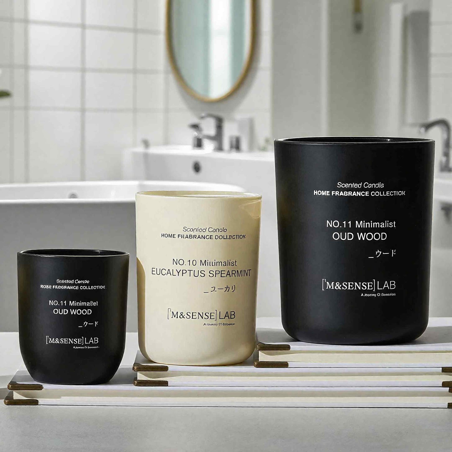 M&SENSE Natural Soy Candle| Leather Night | 5.3 oz | Mini Spring Scented Candles for Relaxation, Meditation, Home Décor | for Bedroom, Office, Party Small