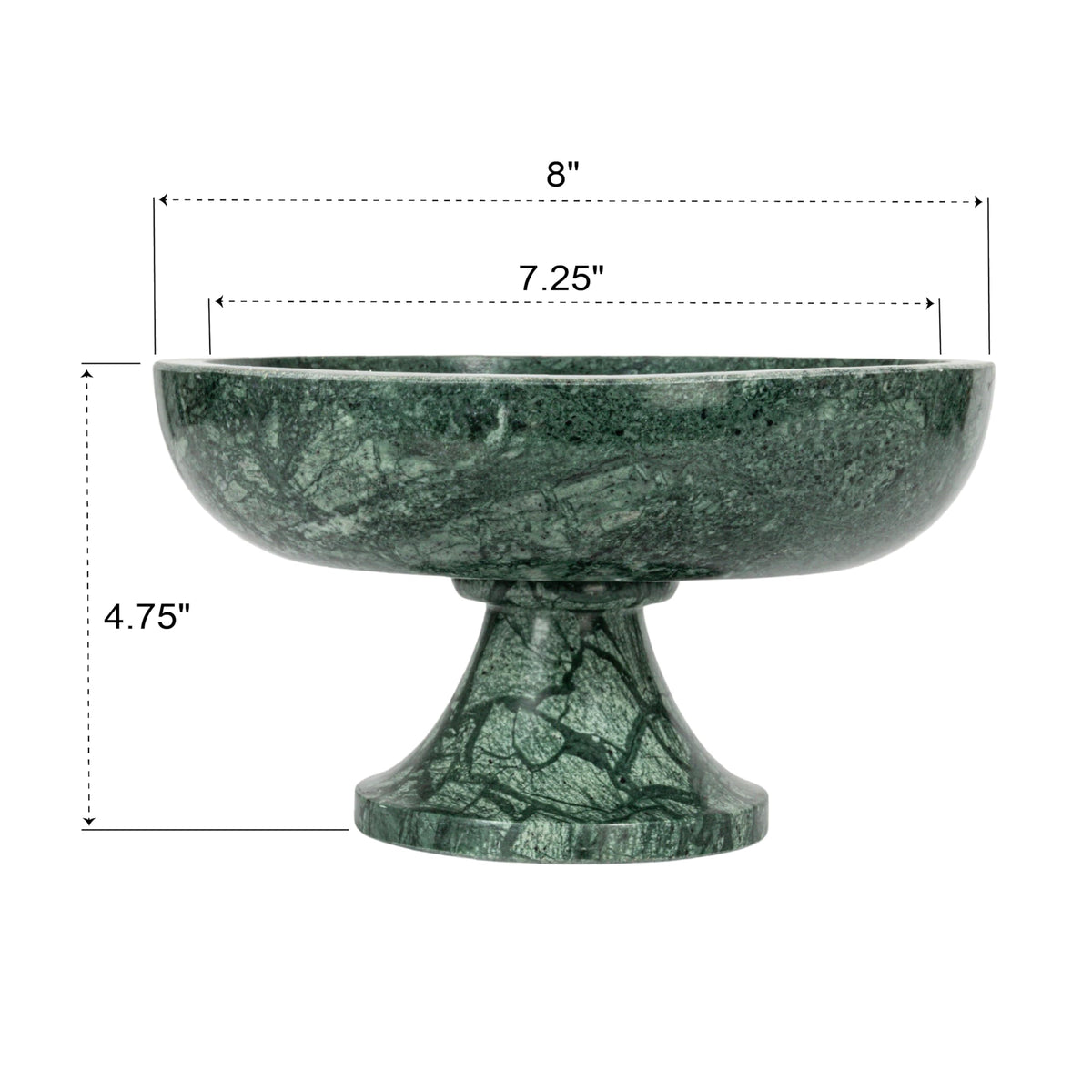 Bloomingville Marble Footed Pedestal Bowl, Green