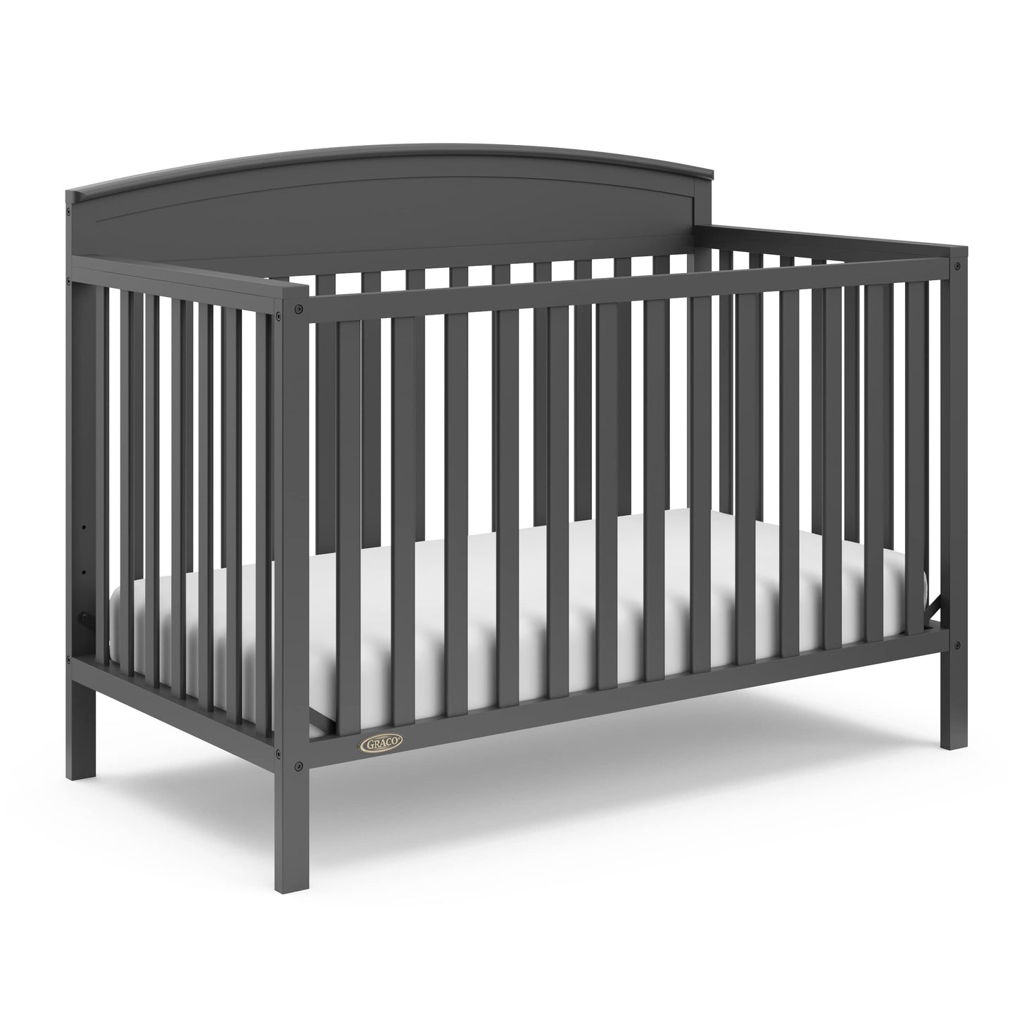 Graco Benton 5-in-1 Convertible Crib – GREENGUARD Gold Certified, Converts from Baby Crib to Toddler Bed, Daybed and Full-Size Bed, Fits Standard Full-Size Crib Mattress (Gray)