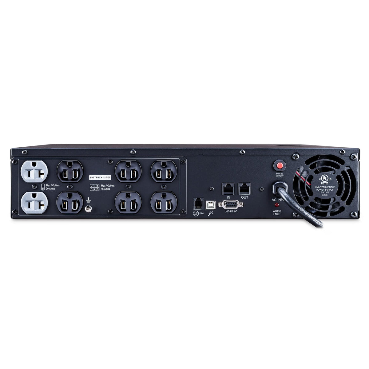 CyberPower OR2200PFCRT2U PFC Sinewave UPS Battery Backup and Surge Protector, 2000VA/1540W, 8 Outlets, AVR, 2U Rack/Tower, UL Certified