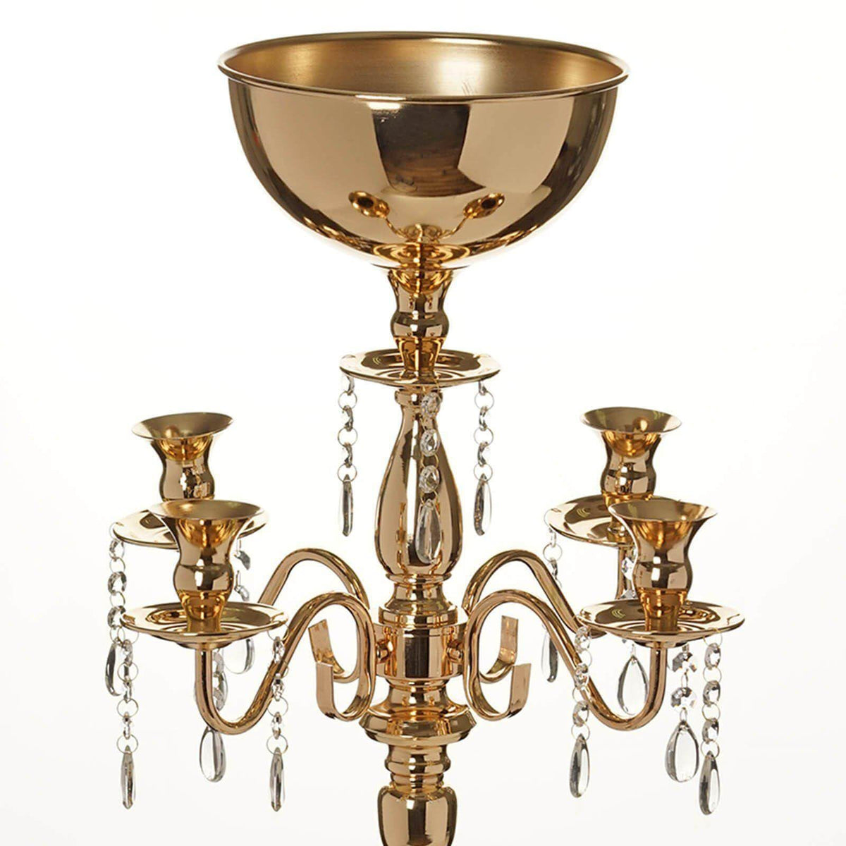 Efavormart 33" Tall Gold Arm Shiny Metal Candelabra Chandelier Votive Candle Holder Wedding Centerpiece