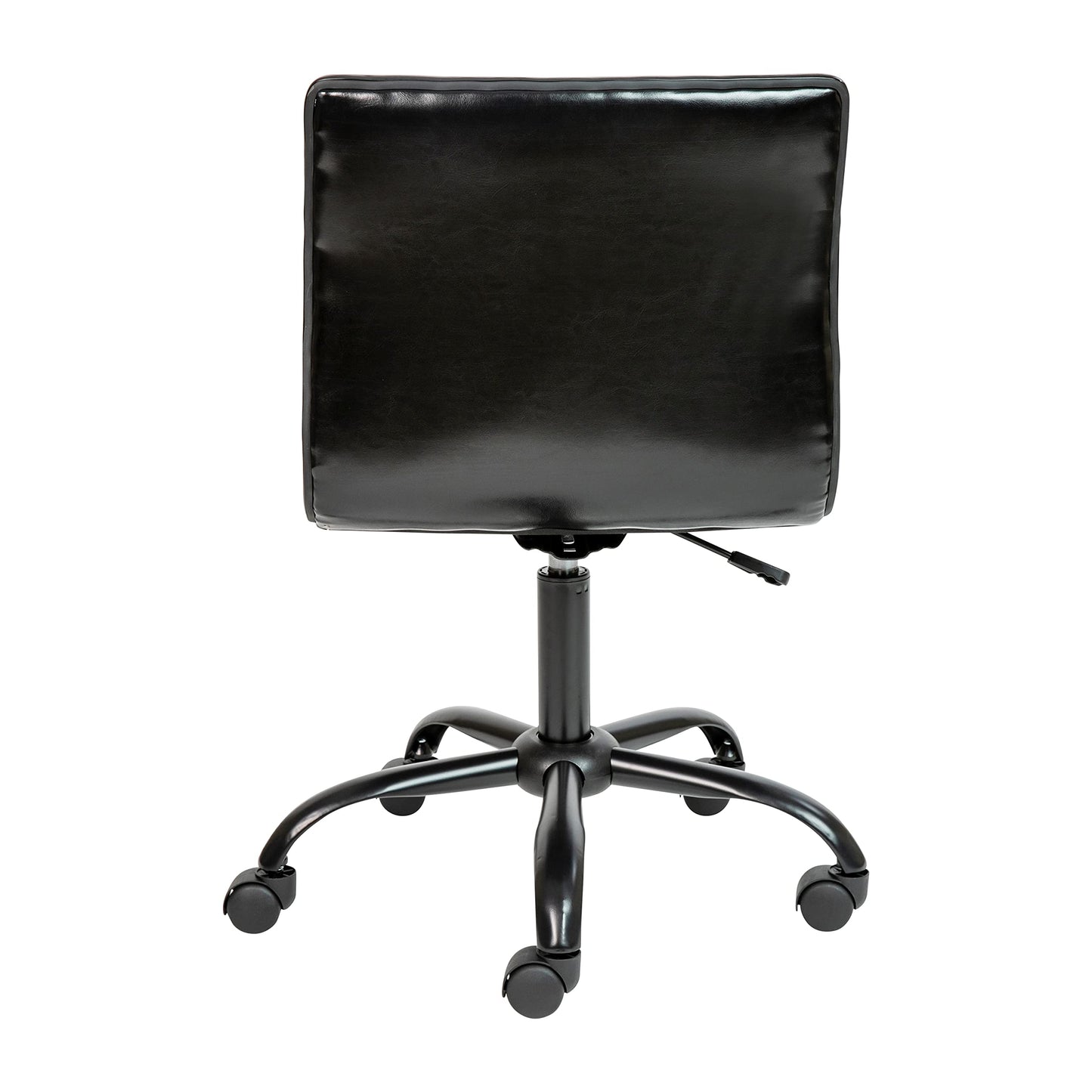 Flash Furniture Alan Office Task Chair - Black Vinyl - Black Frame - Armless - Ribbed Back and Seat - Low Back Design