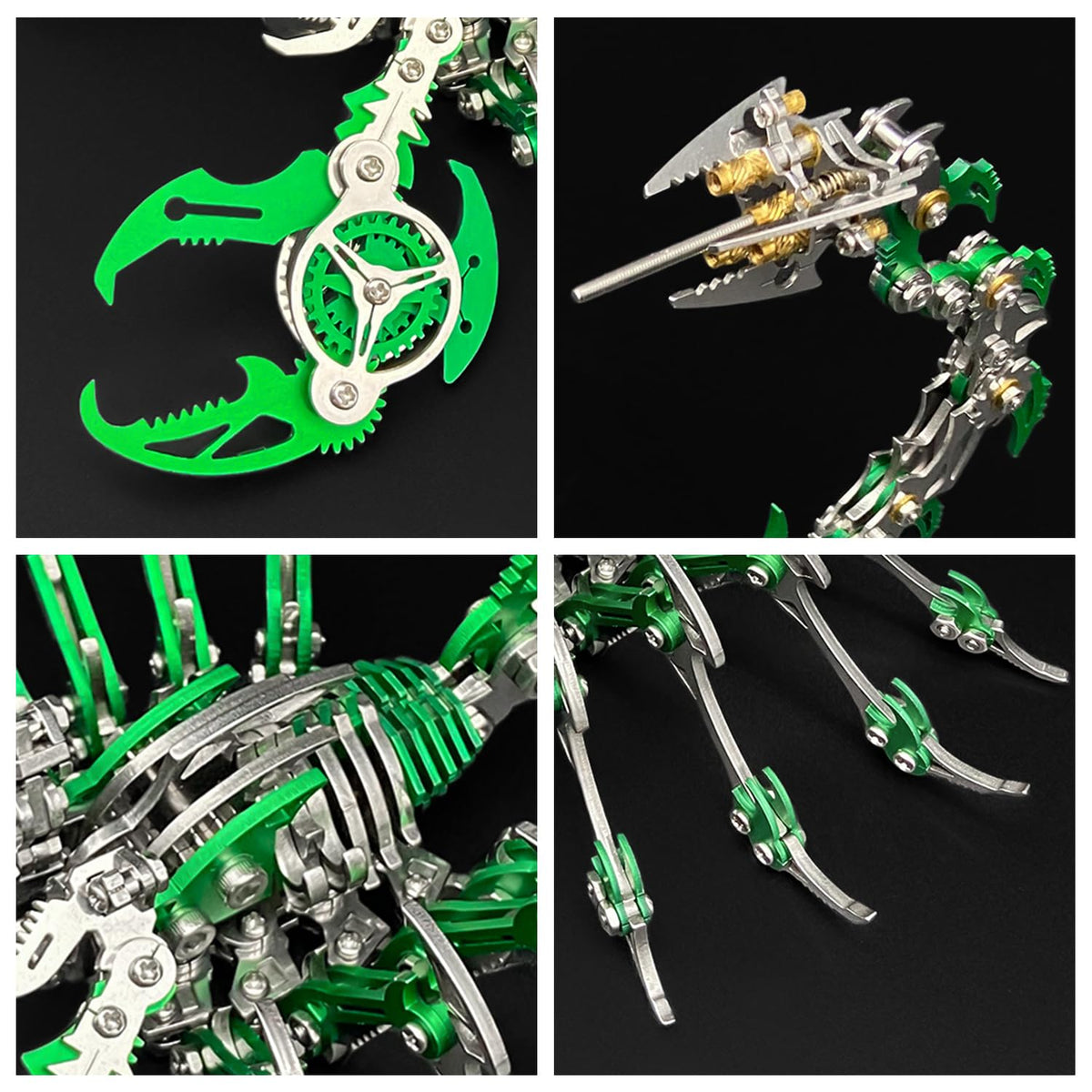 3D Metal Model Kits,3D Metal Puzzle for Adults Mechanical Scorpion King Green Steel Warcraft Collection DIY Animal Brain Teasers Simple 3D Puzzles for Adults.