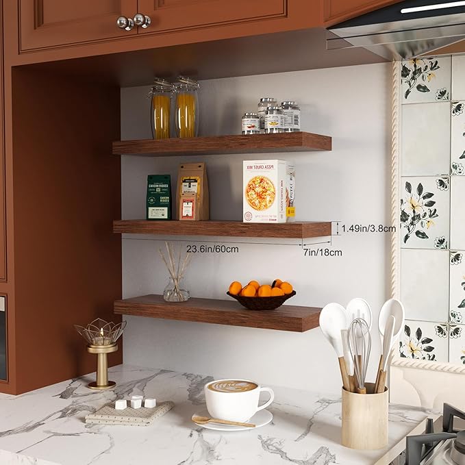 Floating Shelves for Wall, Bathroom Shelves Over Toilet, Wall Shelves & Book
