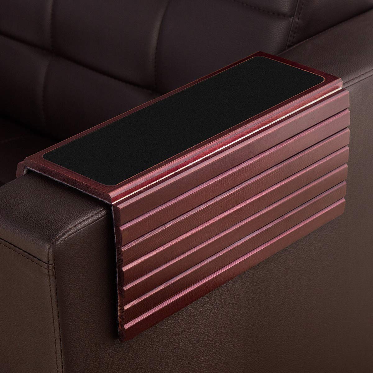 GEHE Couch Arm Tray Table, Flexible/Foldable Sofa Armrest Tray, Couch Armrest Table Cup Holder Great for Drinks Snacks Remote Control, Portable Side Table and Anti-Slip Bottom