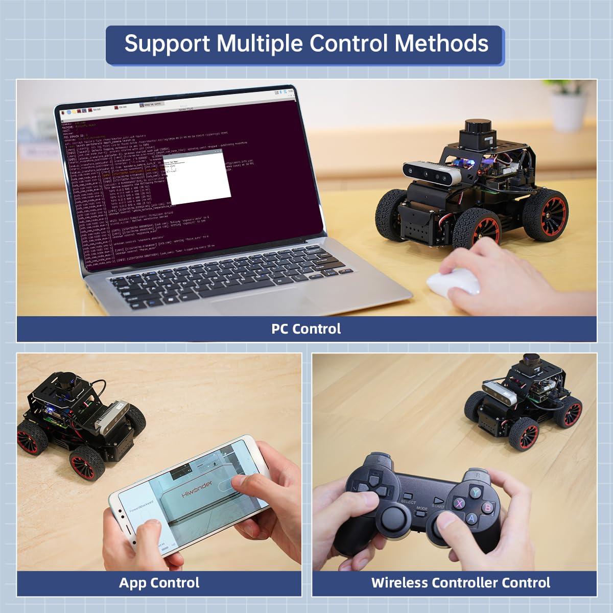 HIWONDER Robot Car with ChatGPT Large AI Models, 3D Depth Camera Ackermann Chassis ROS2-HUMBLE Lidar SLAM Mapping Navigation Autonomous Driving, MentorPi A1 Standard Kit with Raspberry Pi5 8GB