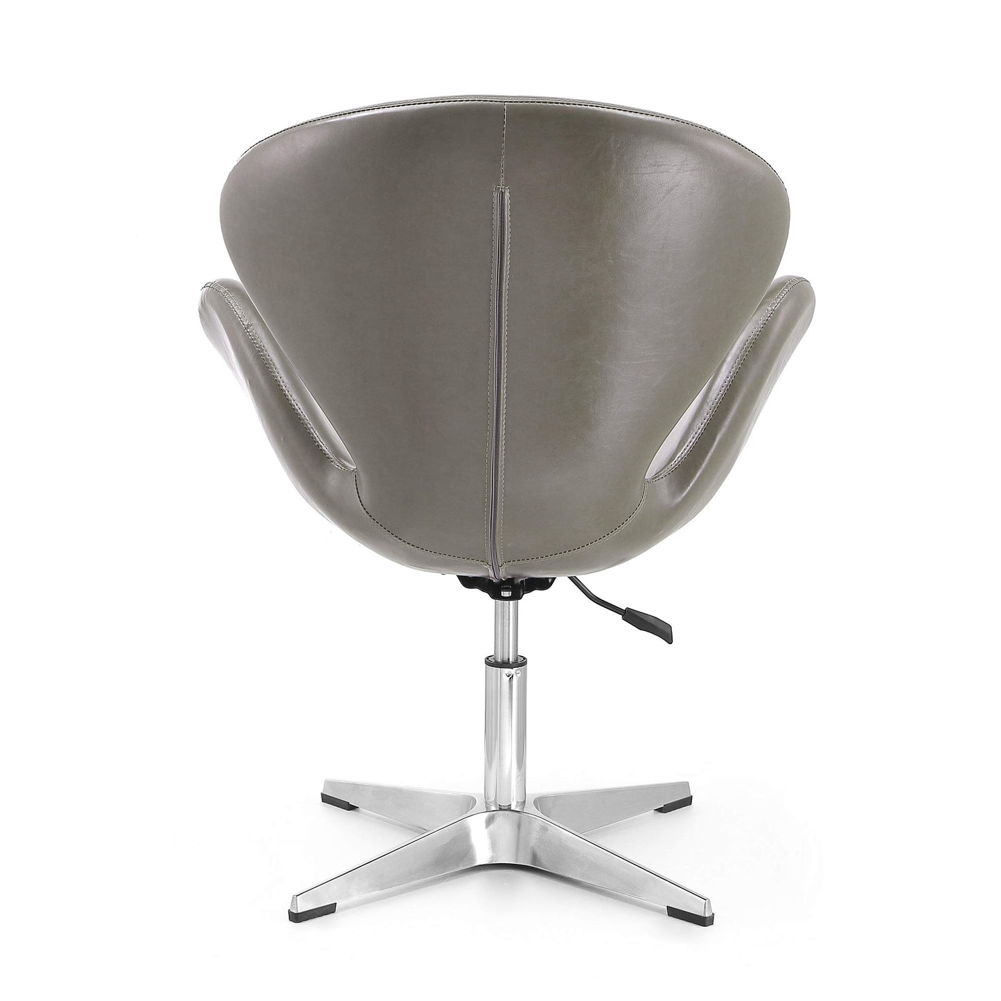 Manhattan Comfort Raspberry Adjustable Swivel Accent Chair Set of 2 with 360° Turn, Polished Chrome Base, Modern Retro Design, Ideal for Living Room and Home Office, Pebble Faux Leather