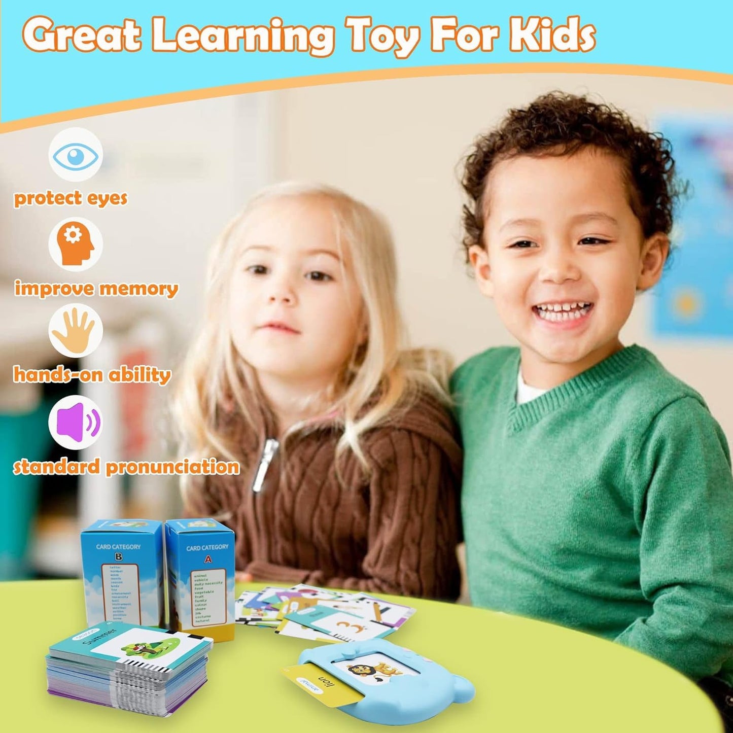 MAYAPHILOS 224 Sight Words Hindi and English Talking Flash Cards, Learn Indi for Kids, Indi Language Learning, Montessori Educational Toys for Toddlers 3 4 5 6 Years Old