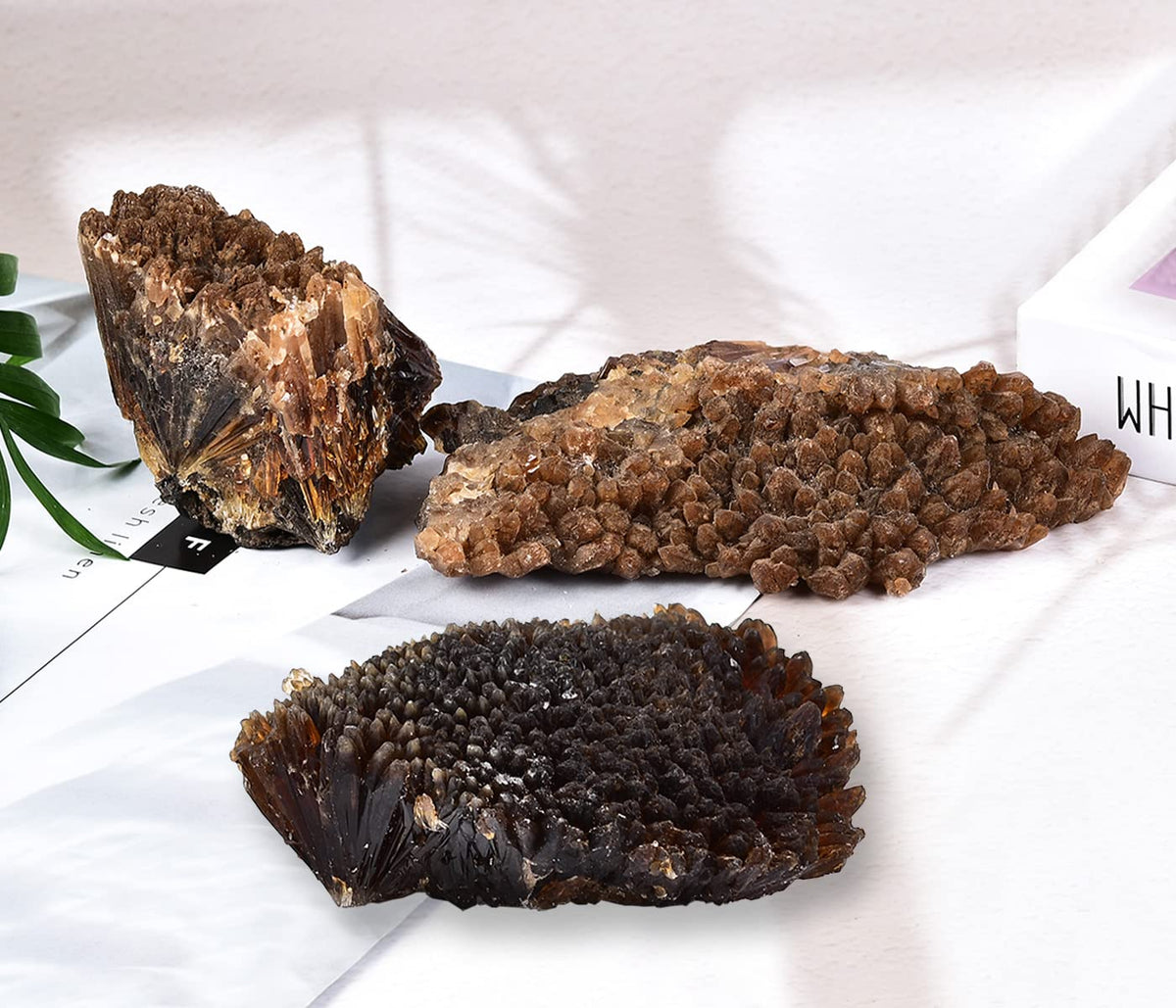 JIC Gem Natural Amber Calcite Healing Crystal Cluster Geode Raw Irregular Mineral Gemstone Large Home Decor 1.1-1.54 Lbs