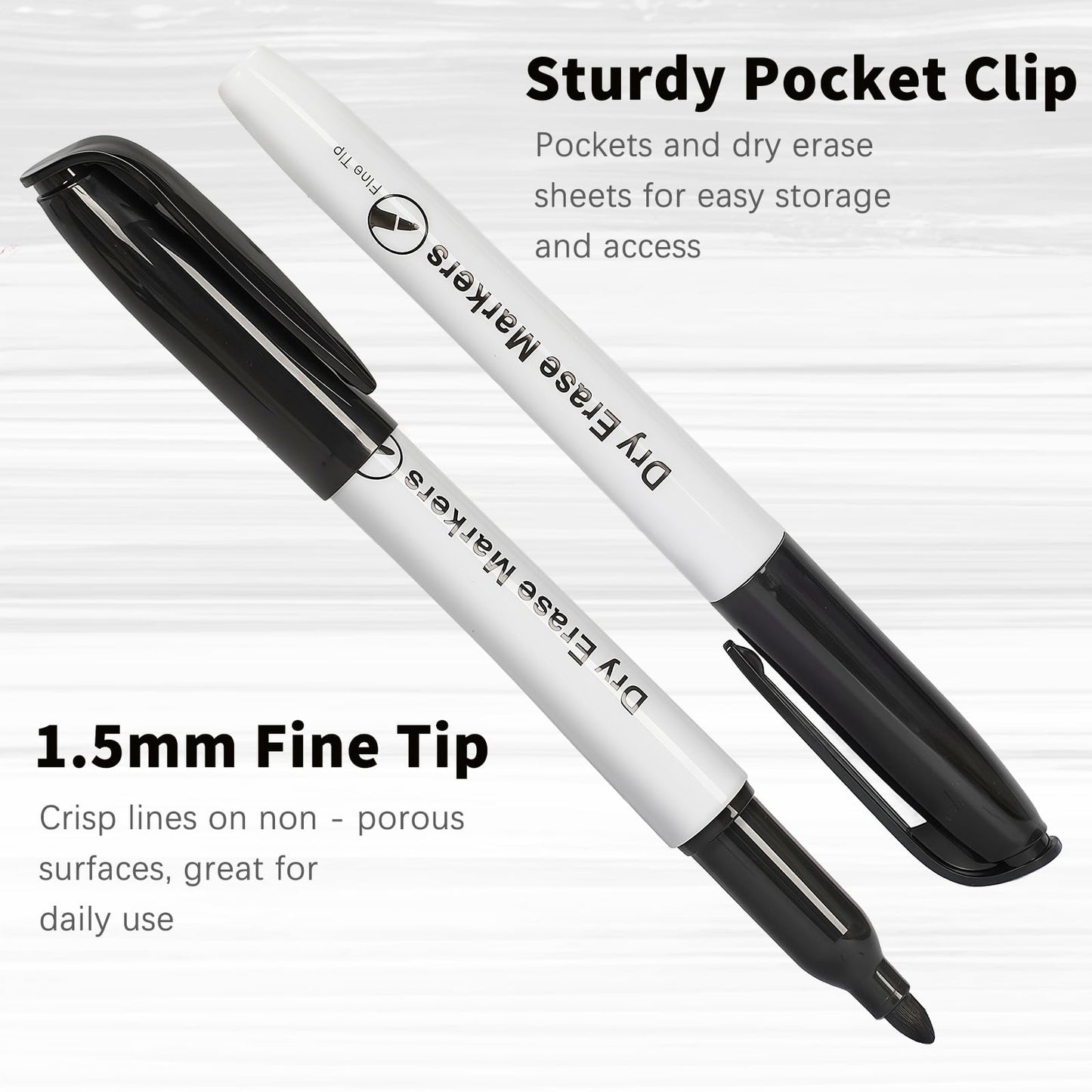 Jumlys 168 Pack Fine Tip Dry Erase Markers, Bulk Whiteboard Erasable Black Markers, Ideal for School Classroom Office Supplies, Non-Toxic & Easy Clean for White board