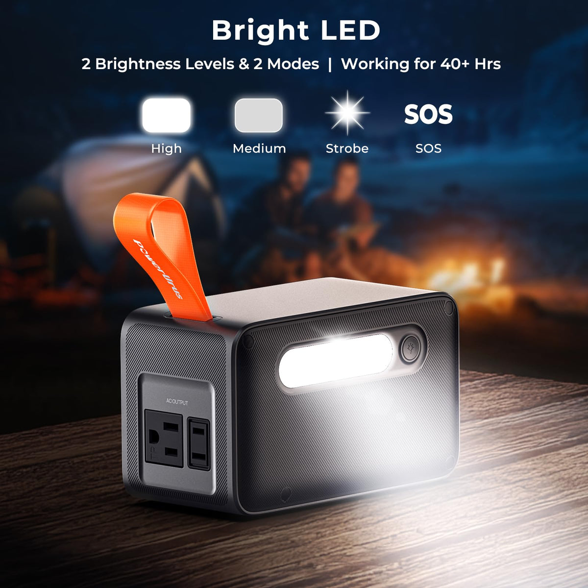 Portable Power Station, PowerUrus 28,000mAh Solar Power Bank, LiFePO4 Battery Backup with 100W/110V AC Outlet, DC & PD Fast Charging, Samll Generator for Dash Cam, Home, Camping, Office, TSA Approved