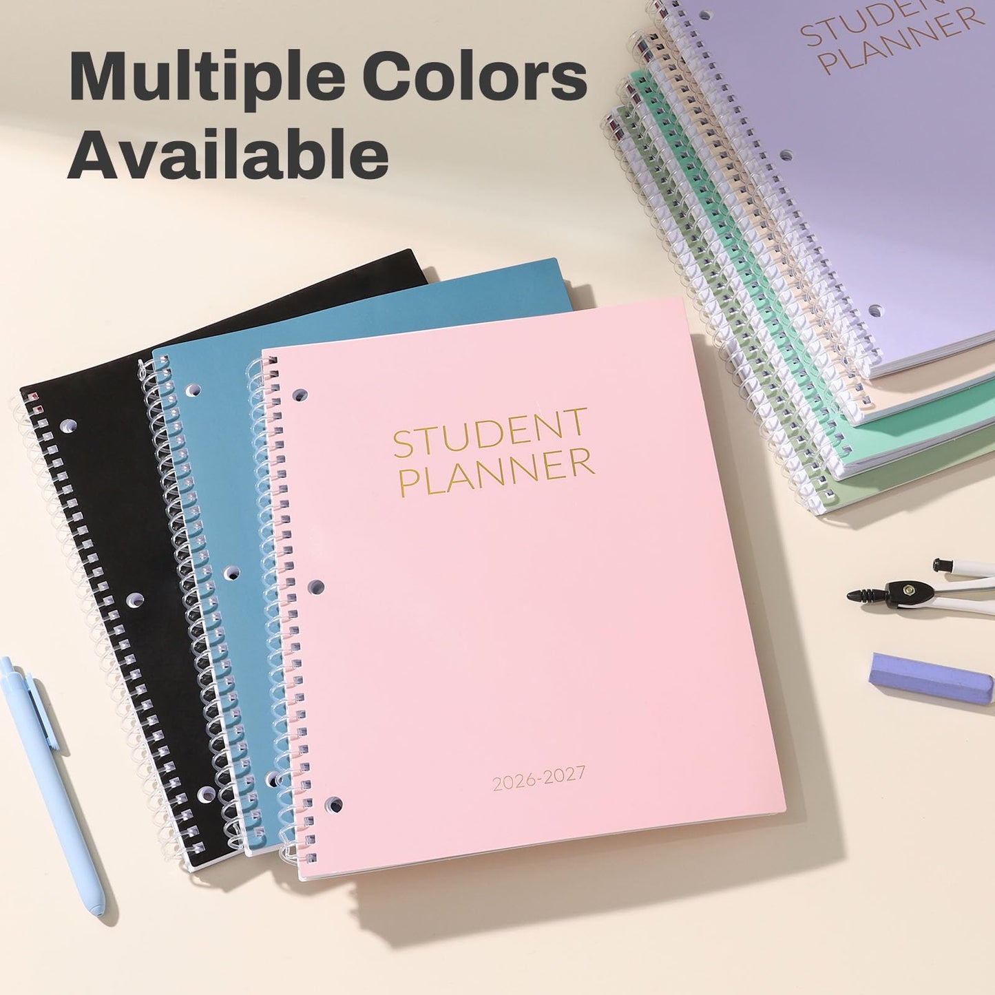 Student Planner 2026-2027, SUNEE Academic Weekly & Monthly Plan Book, Jul. 2026 - Jun. 2027, 8.5"×11" School Planner, Lesson Plan Book with Week's Goals, Bookmark, Monthly Tabs, 3-Hole Punched, Purple
