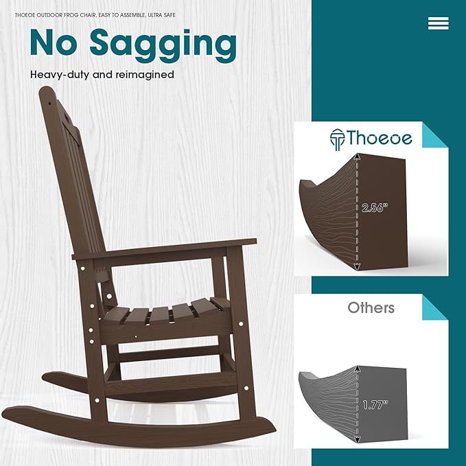 THOEOE Oversized Rocking Chair Set of 4, Outdoor Rocking Chair