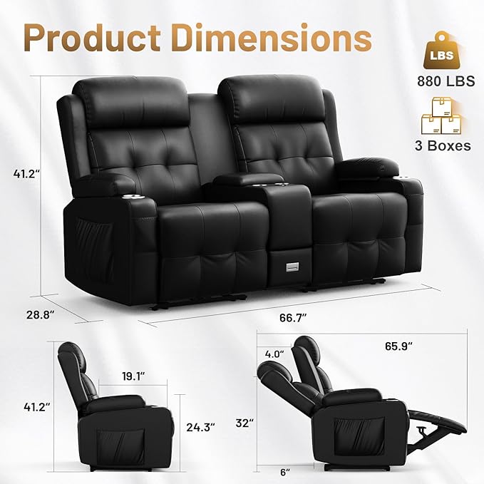 Loveseat Recliner Sofa, Home Theater Seating