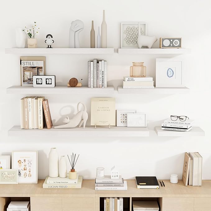 Acovy 24 Inch Floating Shelves, Wooden Shelves