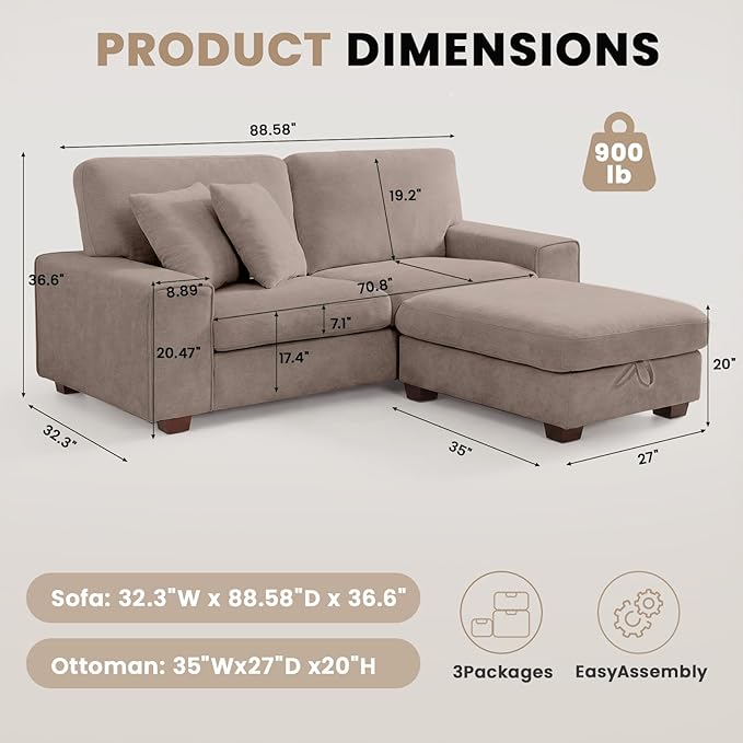DOPEDIO L-Shaped Sectional Sofa