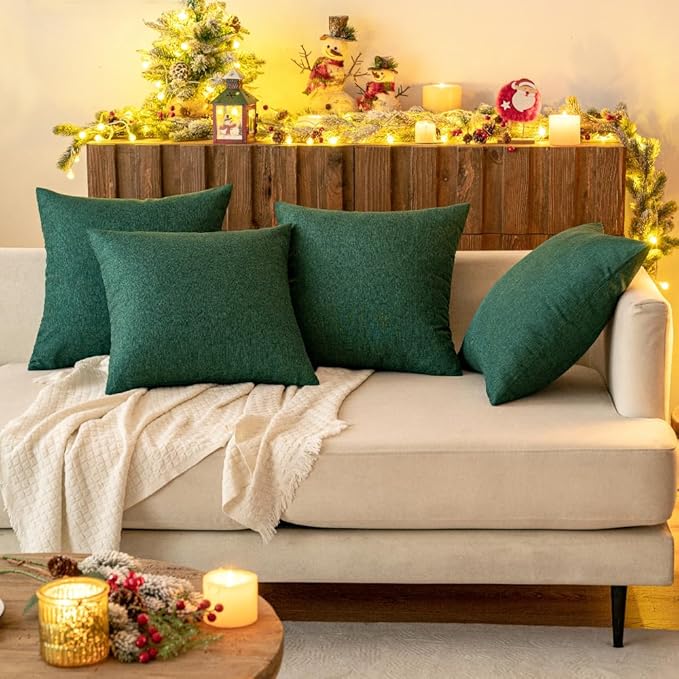 MIULEE Pack of 2 Decorative Outdoor Solid Waterproof Throw Pillow Covers Faux