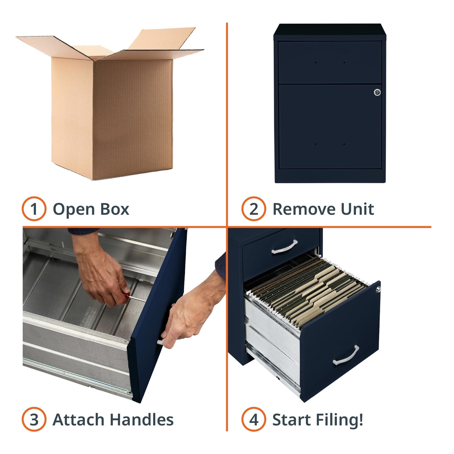 NuSparc 2 Drawer Locking Filing Cabinet | Pre-Assembled Steel Construction | Low-Profile Design is Perfect for Home and Small Office | Letter-Size | Assembled in USA