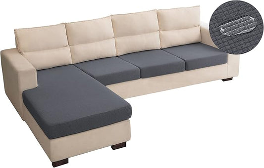 Water Repellent L Shaped Couch Covers 4 Pieces Sofa Seat Cushion Slipcovers